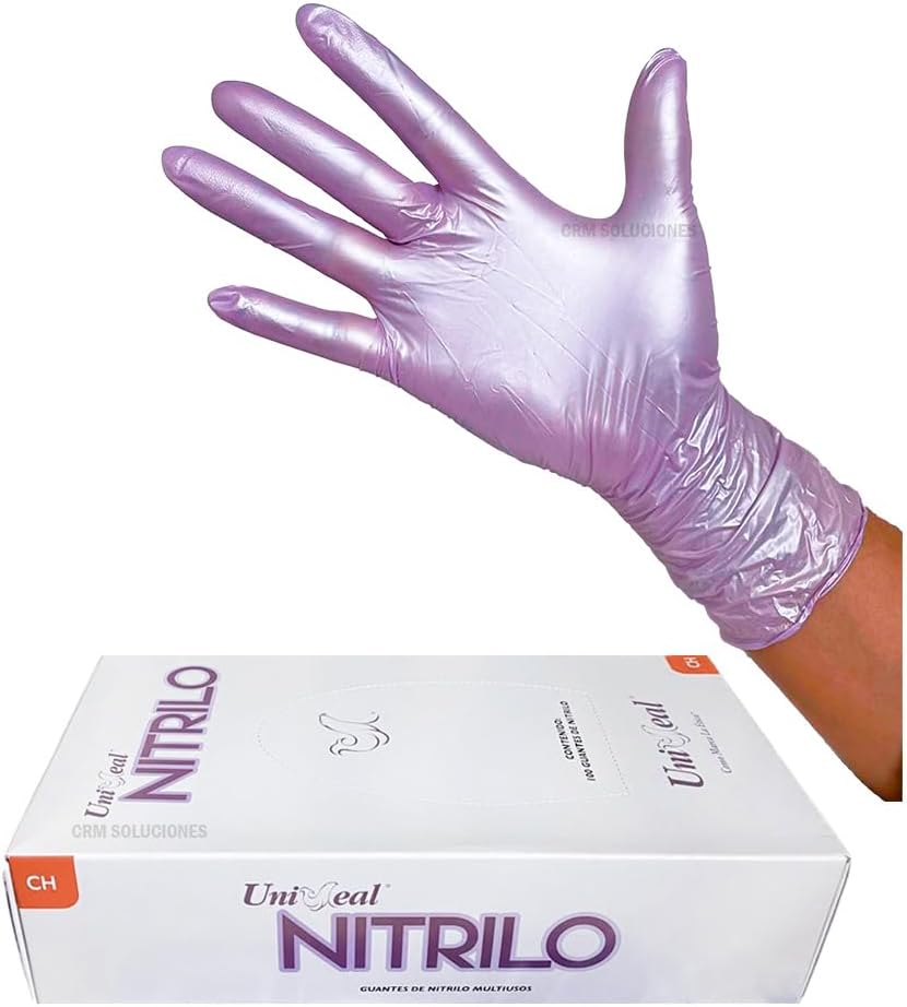 Guante Uniseal M Morado Metalico