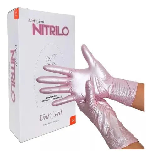 Guante Uniseal M Rosa Metalico