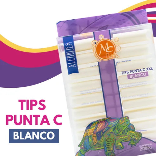 Tip curva C XXL blanco 200pz
