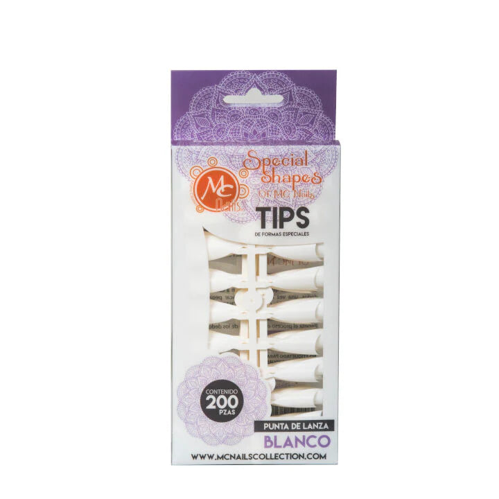 Tip punta lanza blanco 200pz