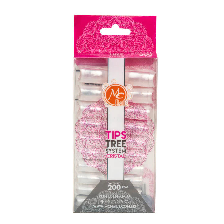 Tip punta en arco transparente 200pz